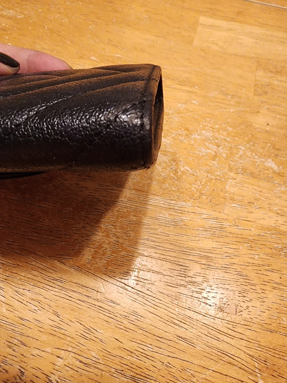 black quilted leather Chanel 2.55 Reissue compact wallet